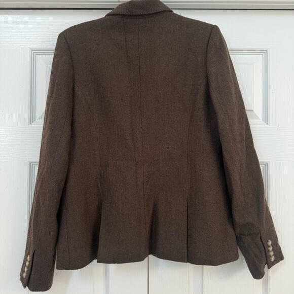 Juicy Couture Y2K Brown Herringbone Wool Blazer w/Silk Lining - Picture 4 of 11